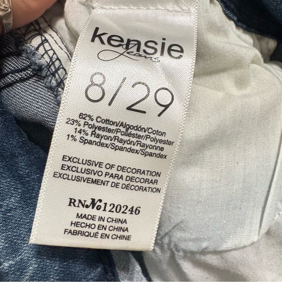 Kensie Women's Blue Denim Jeans Embroidered Bird Design Mid Rise skinny Sz 8 - Picture 11 of 12